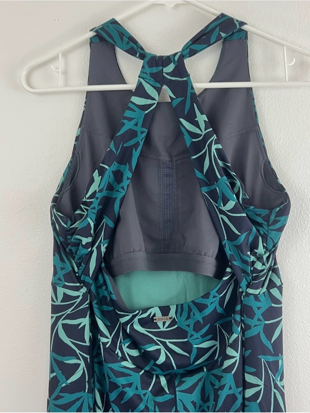 prAna Jewel Lake Nautical Leaves Travel Summer Dress Vacation Outdoor Wear L - Picture 6 of 8